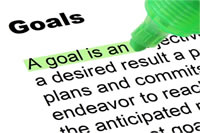 Stylised definition of the word 'goals'