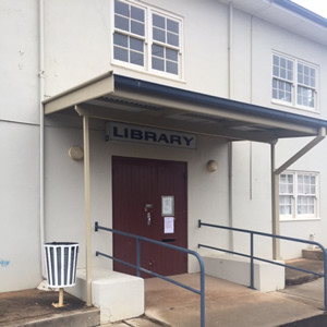 Photo of library entrance