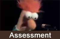 Sesame Street character with Assessment caption