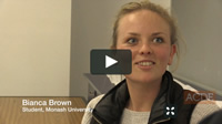 First screen of video showing young female Education student